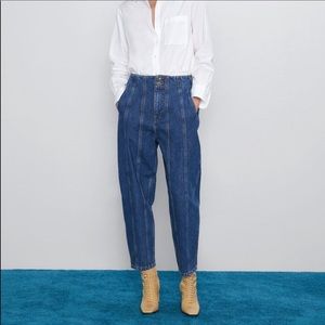 Zara paperbag Denim pants
